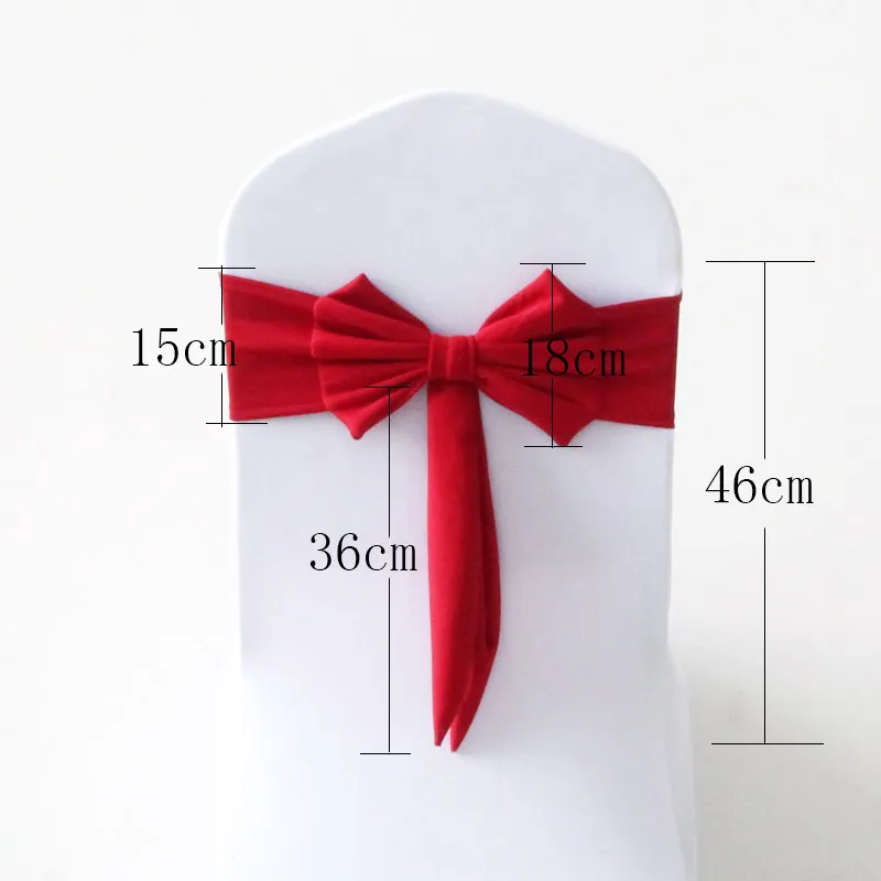 10 Pcs Spandex Chair Sashes for Wedding Elastic Chair Bows Sashes Universal Decorative for Party Baby Shower Ceremony Reception