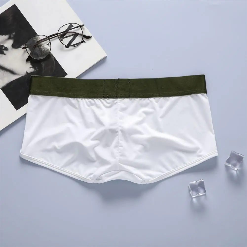 Men Underwear with Widened Elastic Waistband Sexy Stretch Men Shorts Briefs Men's Low-rise Patchwork Color Shorts Briefs for Men