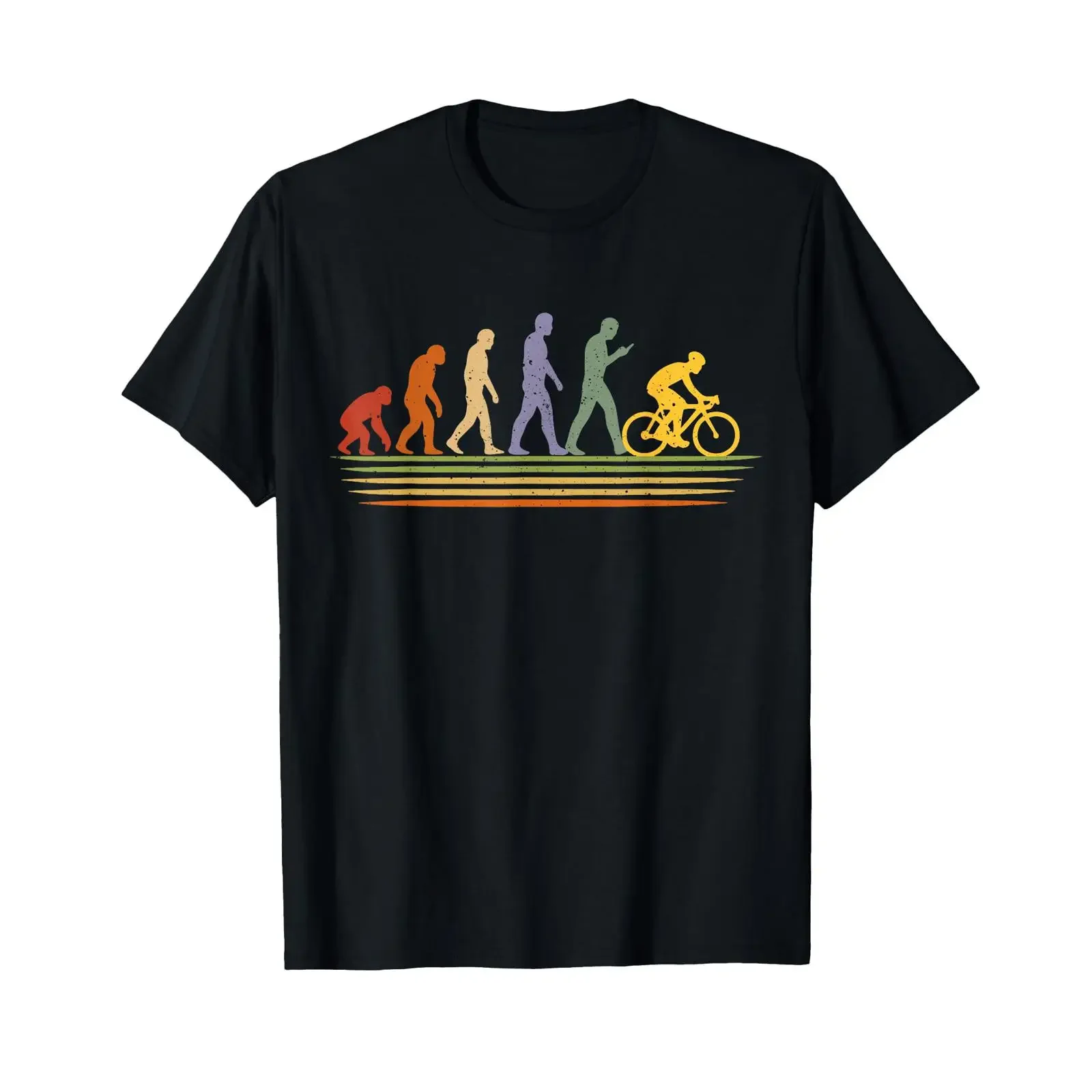T-shirt unisexe avec motif de vélo amusant pour cyclistes, style vintage délavé, pour un usage quotidien, graphique légèrement élégant
