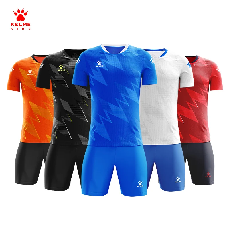 

KELME Kids Football Uniform Suit Male Adult Children Game Training Short-Sleeved Sports Uniform Jersey Custom 8251ZB1004