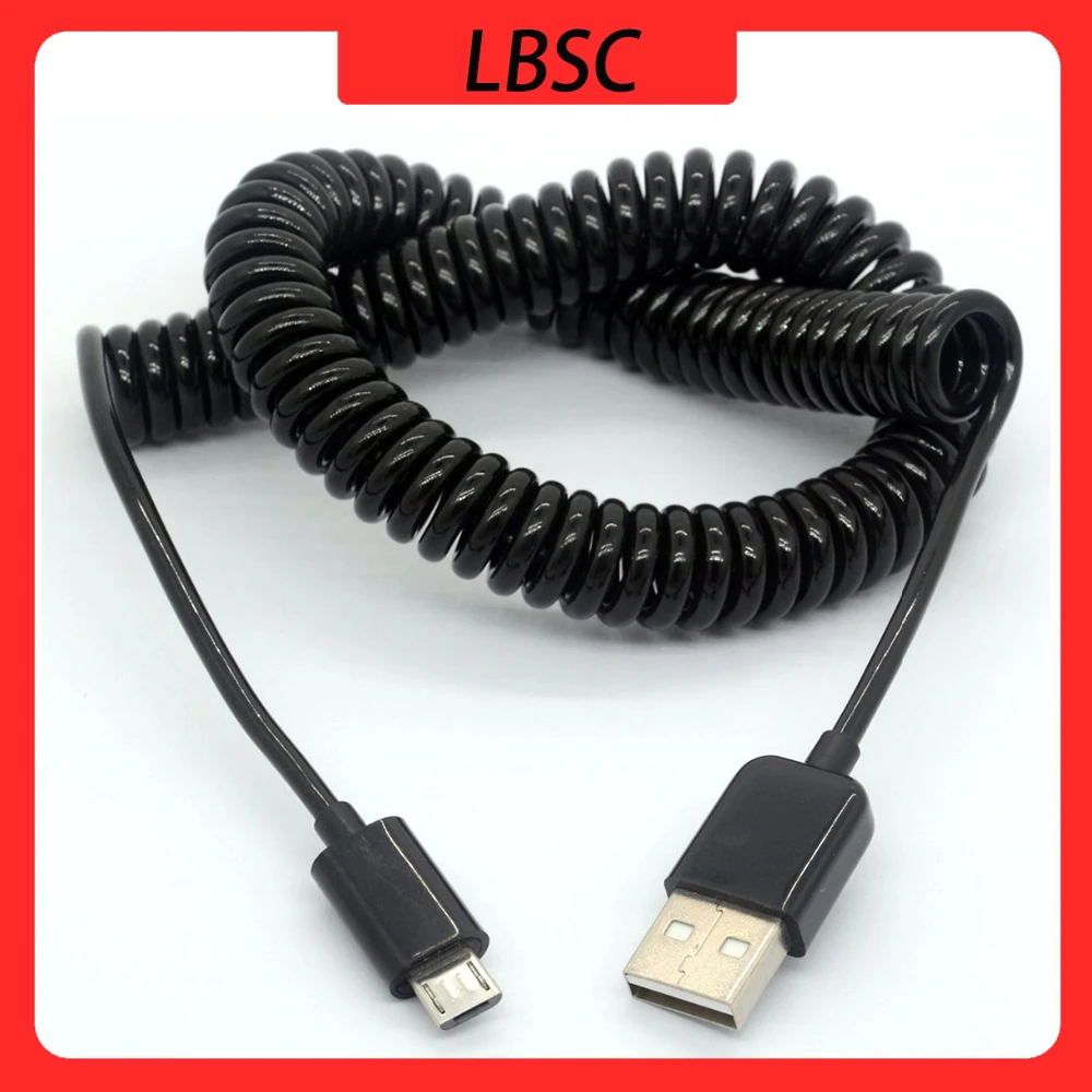 LBSC 2.5M USB 2.0 A Male to Micro USB B Spiral Coiled Adapter USB Data Charging Cables Connector USB Charger Cable