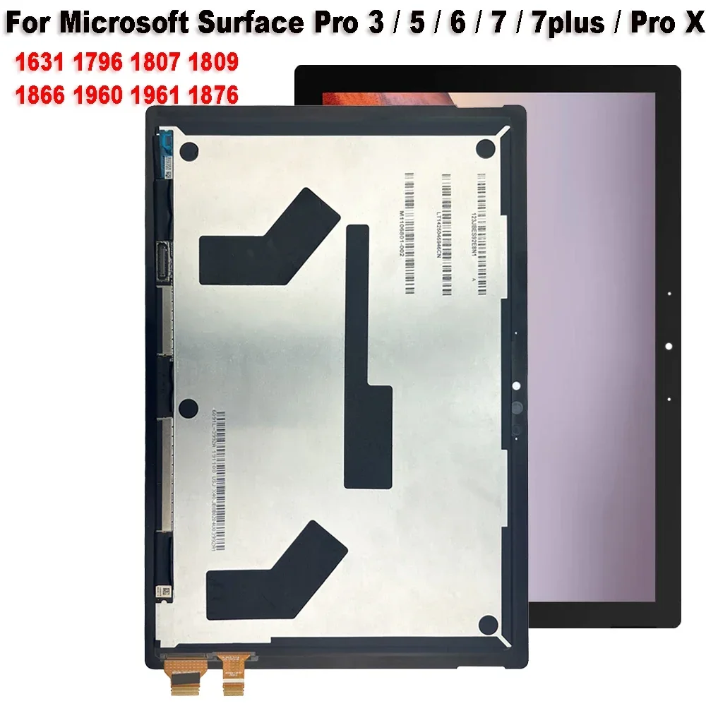 

GEFENSI для Microsoft Surface Pro X 3 5 6 7 Plus 1631 1796 1807 1809 1866 1961 1876 ЖК-дисплей с цифровым преобразователем сенсорного экрана, стекло в сборе