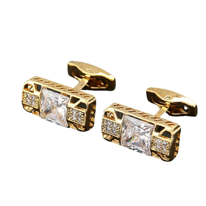 Fashion High-end Rhinestone Cufflinks Luxury Men\'s Jewelry Gifts Business Event Wedding Banquet French Shirts Zircon Cuff Links