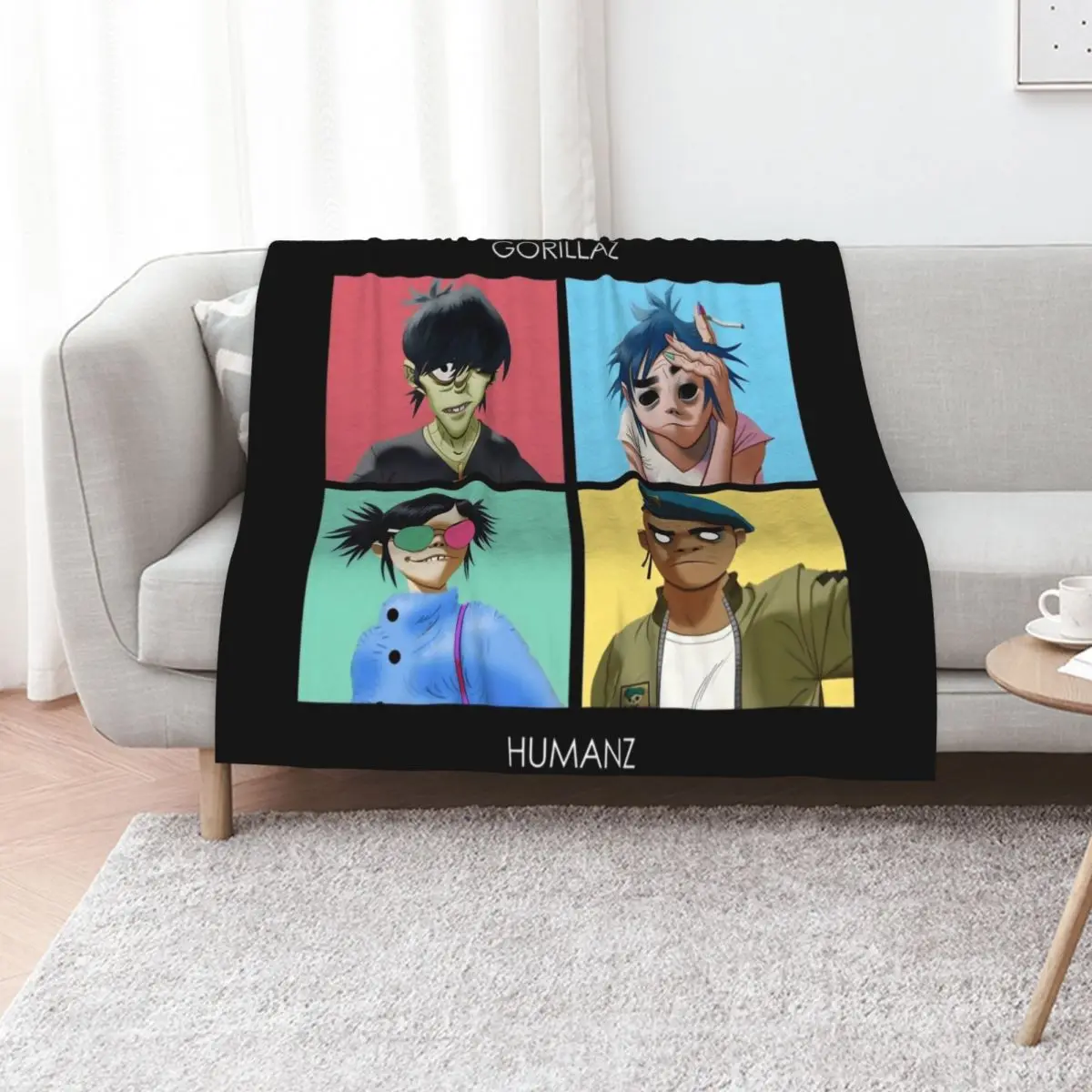 

3.Copy of the legend of my family gorillaz ,gorillaz gorillaz gorillaz Throw Blanket Retros warm for winter Hair Plaid Blankets