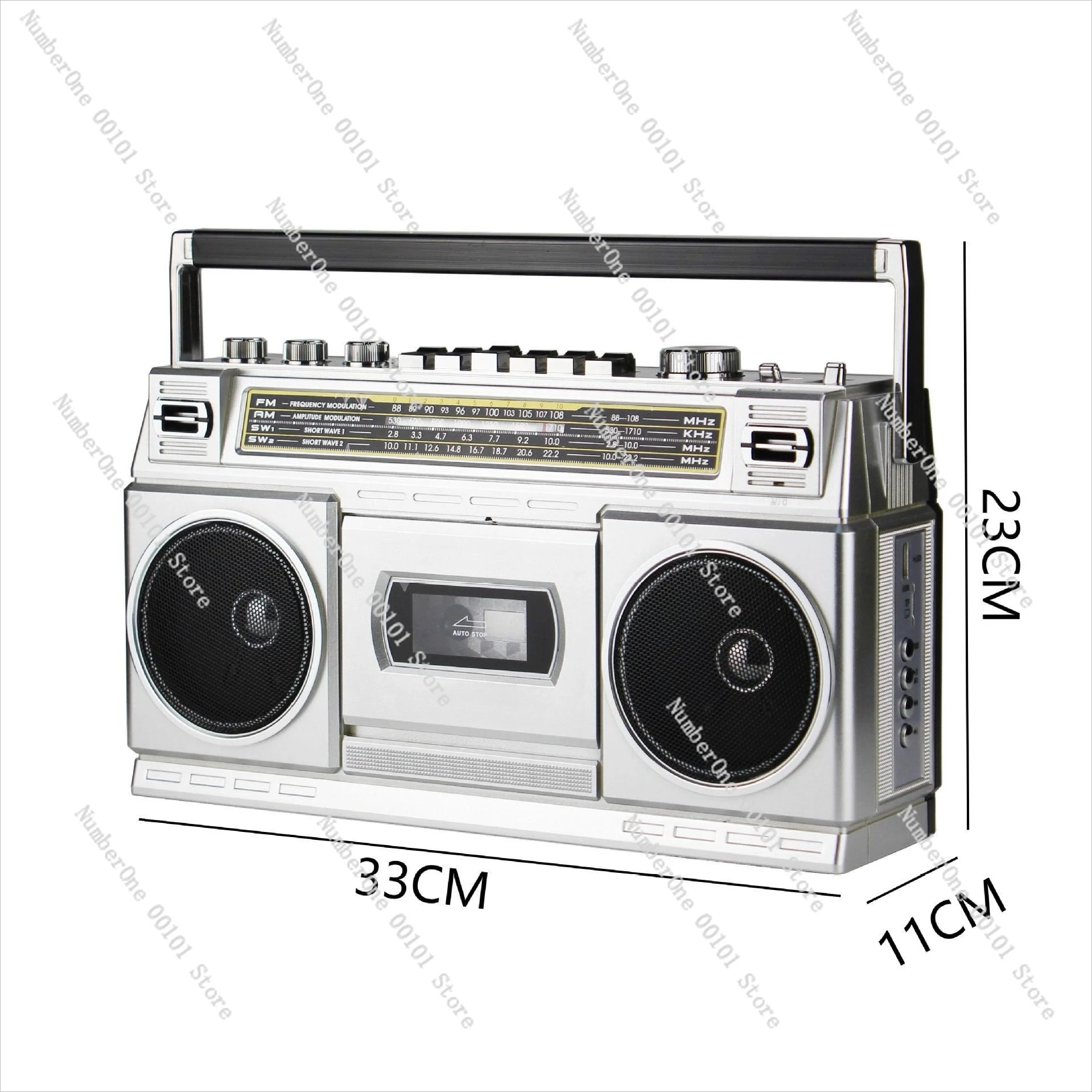 

Многодиапазонный магнитофон с Bluetooth, FM-радио, многофункциональный магнитофон для пожилых людей, настольный магнитофон с двумя динамиками