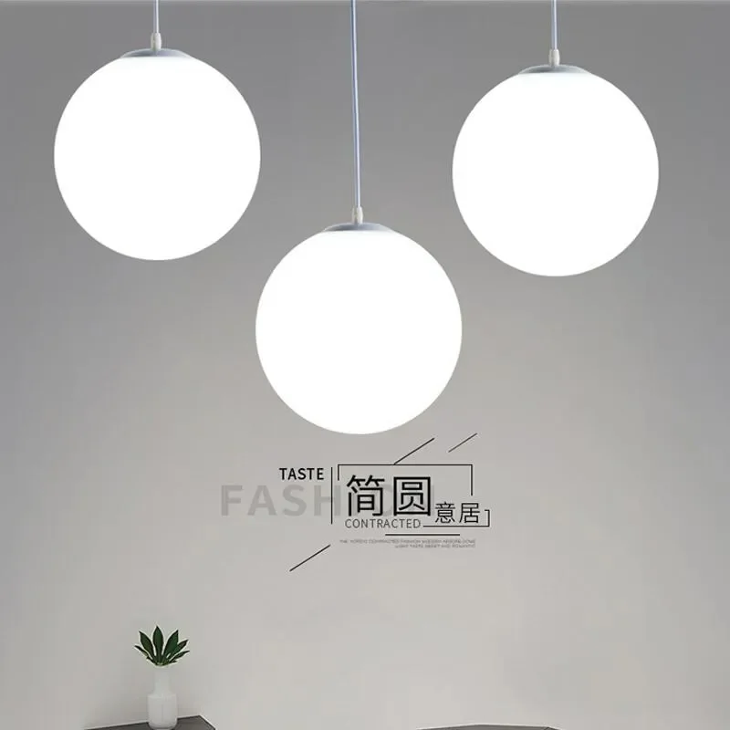 

Modern white glass ball pendant light simple modern 3head 5head Combination pendant lamp industrial decor home lighting LED lamp