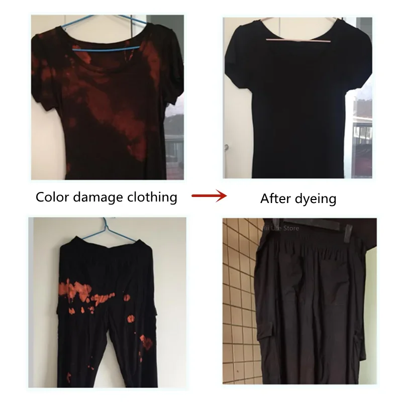 200/500g Black Color Fabric Dye Pigment Dyestuff Dye for Clothing Textile Dyeing Renovation Forcotton Denim Clothing Paint