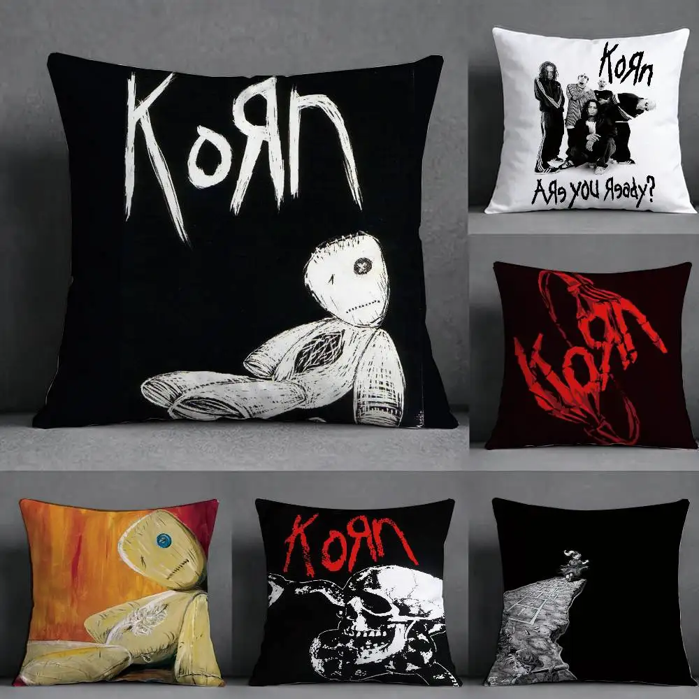 Rock Band K-Korn Pillow Case Square Double-Sided Sofa Cushion Cover Bedroom Bedside Pillow