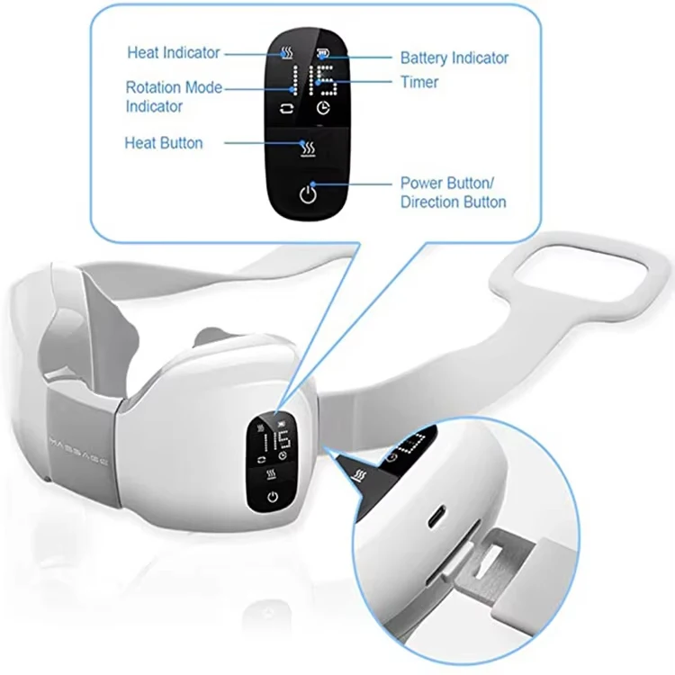 مدلك كهربائي للرقبة والظهر ثلاثي الأبعاد مع حرارة للكتف وتخفيف آلام عضلات أسفل الظهر للاسترخاء في السيارة والمكتب والمنزل #5