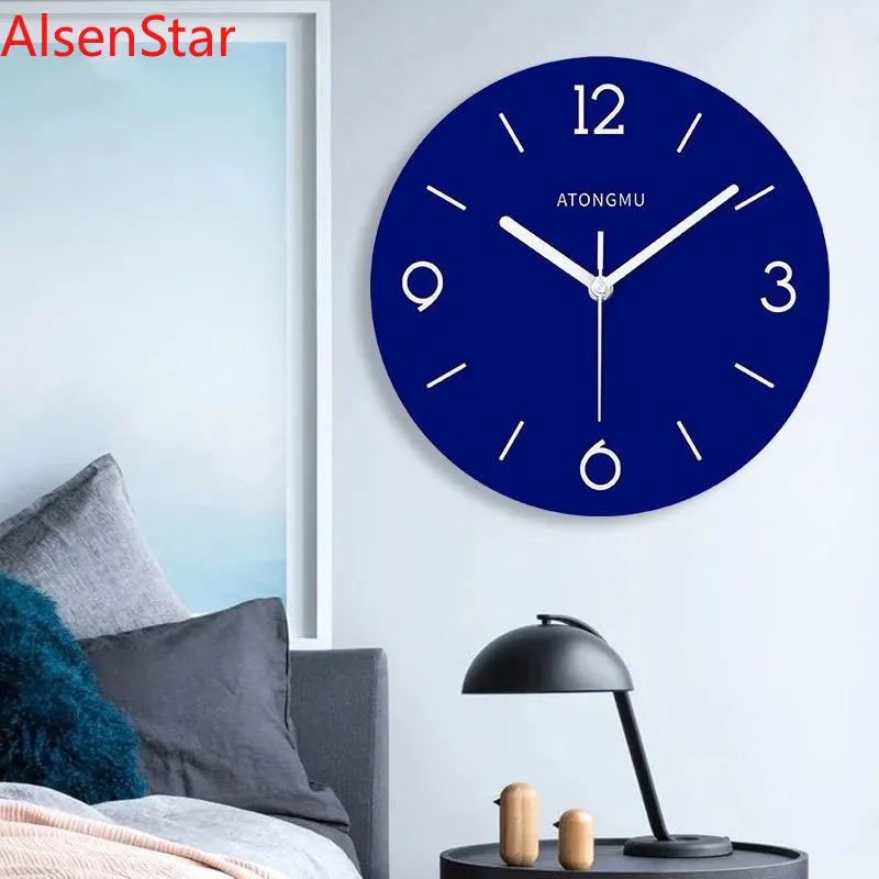 

Klein Blue Nordic Clocks Modern Simple Artistic Shop Living Room Silent Wall Hanging Clock Watch Home Decoration