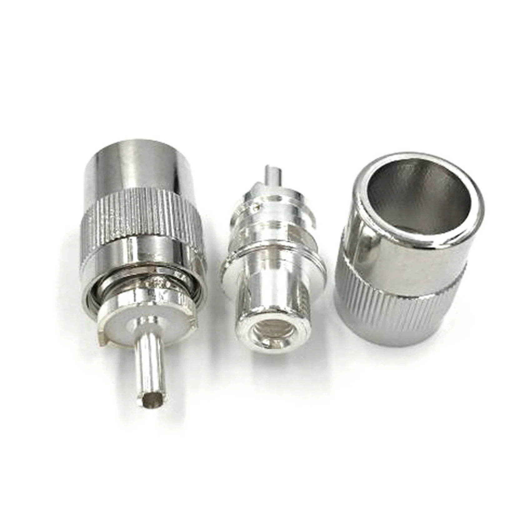 

Разъем A84X-10Pcs UHF, штекер PL259, под пайку, для кабелей RG58, RG142, LMR195, RG400, серебристый