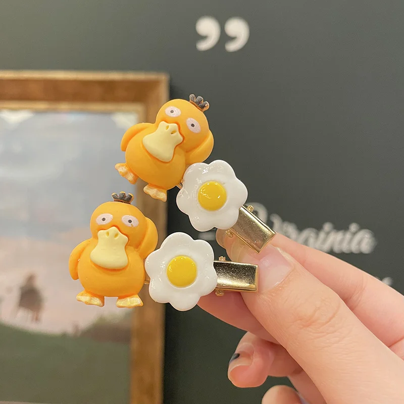 Pokemon Psyduck Hair Clip Women Cartoon Bangs Clip Cute Funny Duckbill Clip Omelet Hair Band Girls Sweet Hair Accessories Gift