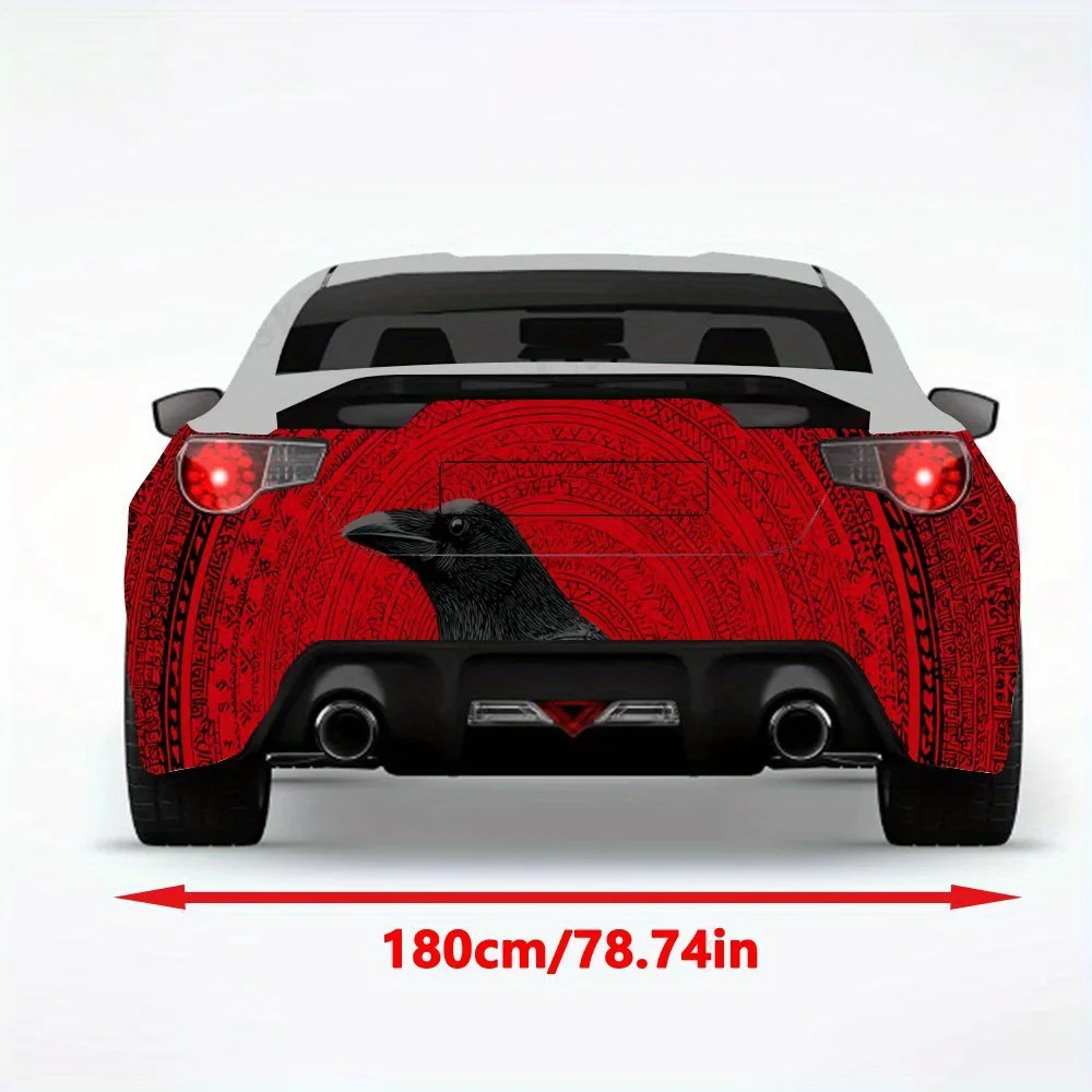 Mystic Raven with Runes Graphic ,Vinyl Decal for Car Rear, Waterproof Self-Adhesive Vinyl Stickers for Vehicle Tail and Bumper, 