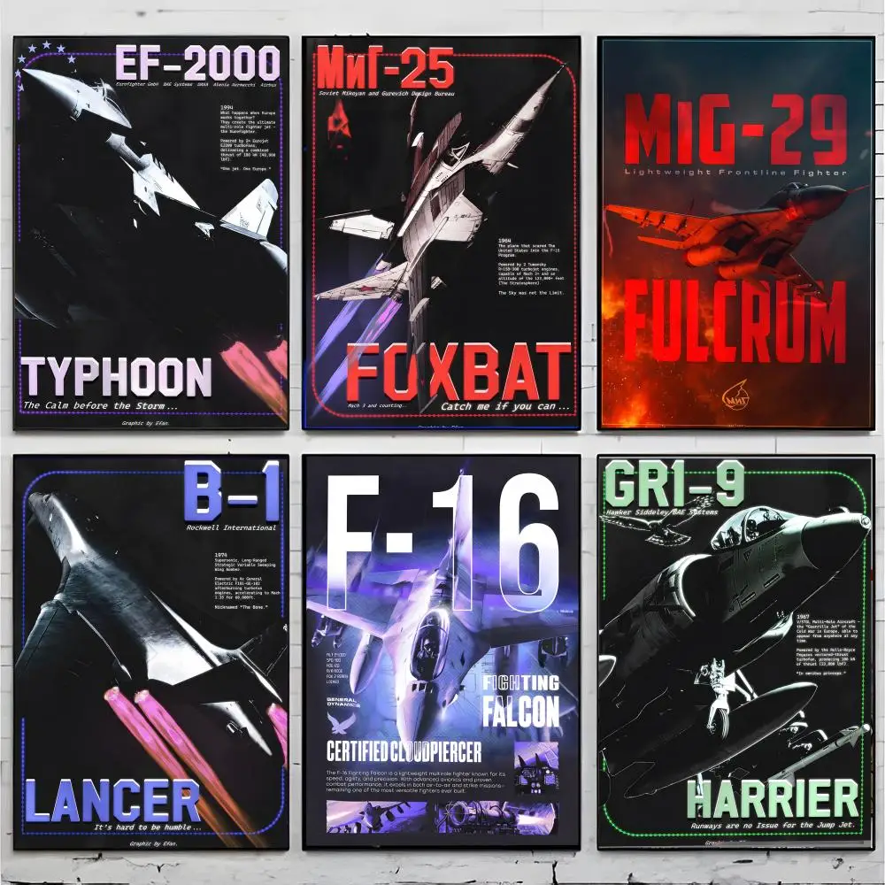 aviation military Fighter Aircraft Poster Poster Premium Decor Art & Gift for Household Lounge Home Ornaments