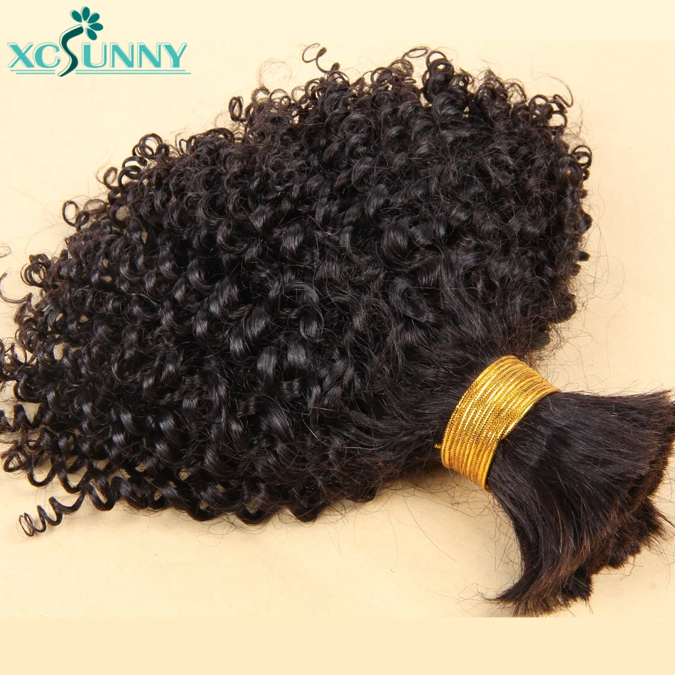 

Bulk Human Hair For Braiding No Weft Kinky Curly Bulk Braiding Hair Extensions Full Double Drown Burmese Hair Bundles