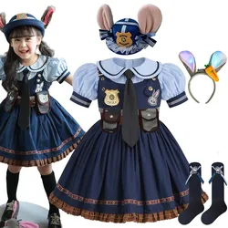 Girl Judy Dress Up Costume Theme Party Clothes Halloween Carnival Police Woman Cosplay Outfits Luxury Sets