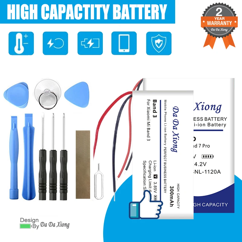 High Quality Band1 Band2 Band6 Band7 Band3 Band4 Band5 Band7Pro Battery For Xiaomi Mi Band 5 6 1 2 3 4 7 & Pro + Kit Tools