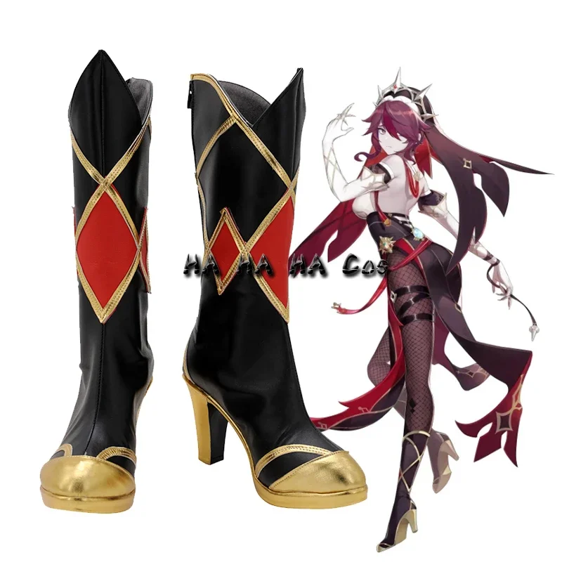 

Game Genshin Impact Rosaria Cosplay Boots High Heel Shoes Halloween Carnival Party Cosplay Props For Women Men Custom Made