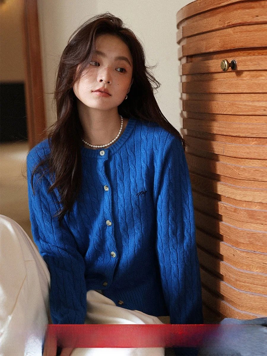 

MUNNS Австралийский мериносовый шерстяной синий вязаный открытый кардиган Klein, женский осенне-зимний элегантный свитер, длинный круглый свитер Ne