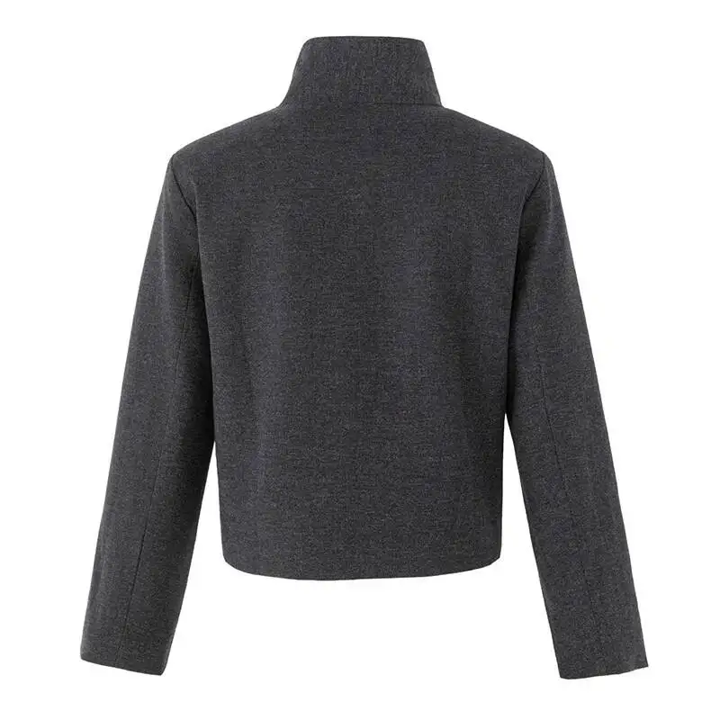 Asymmetric Stand Collar Pleated Deconstructed Men's Jacket Niche American Style Retro Spring Autumn New Outerwear LAQ4