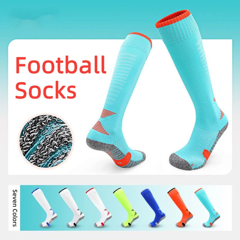 Soccer Socks Adult Youth Kid Towel Bottom Breathable Comfortable Sweat Absorption Knee High Training Long Stocking Sports Sock