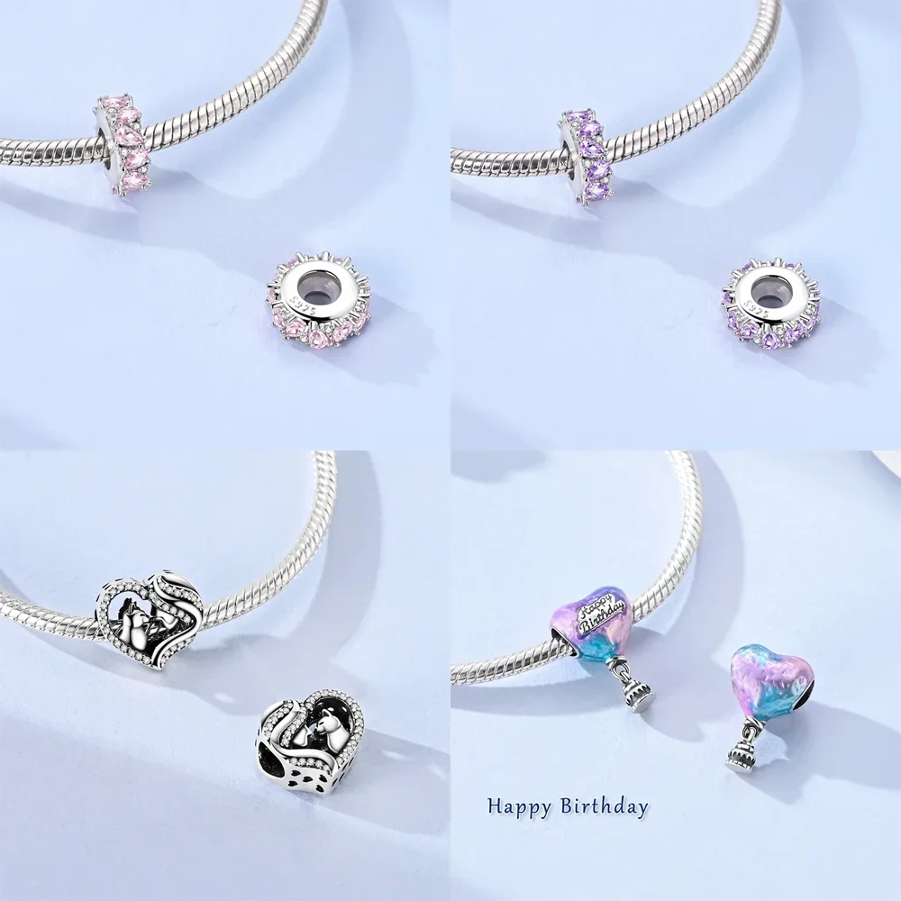 Heart Seal Tree Apple Whistle CZ Original Charms Silver Plated Beads Fit Bracelets Bag Keychain Charms Diy Women Gift Accessory