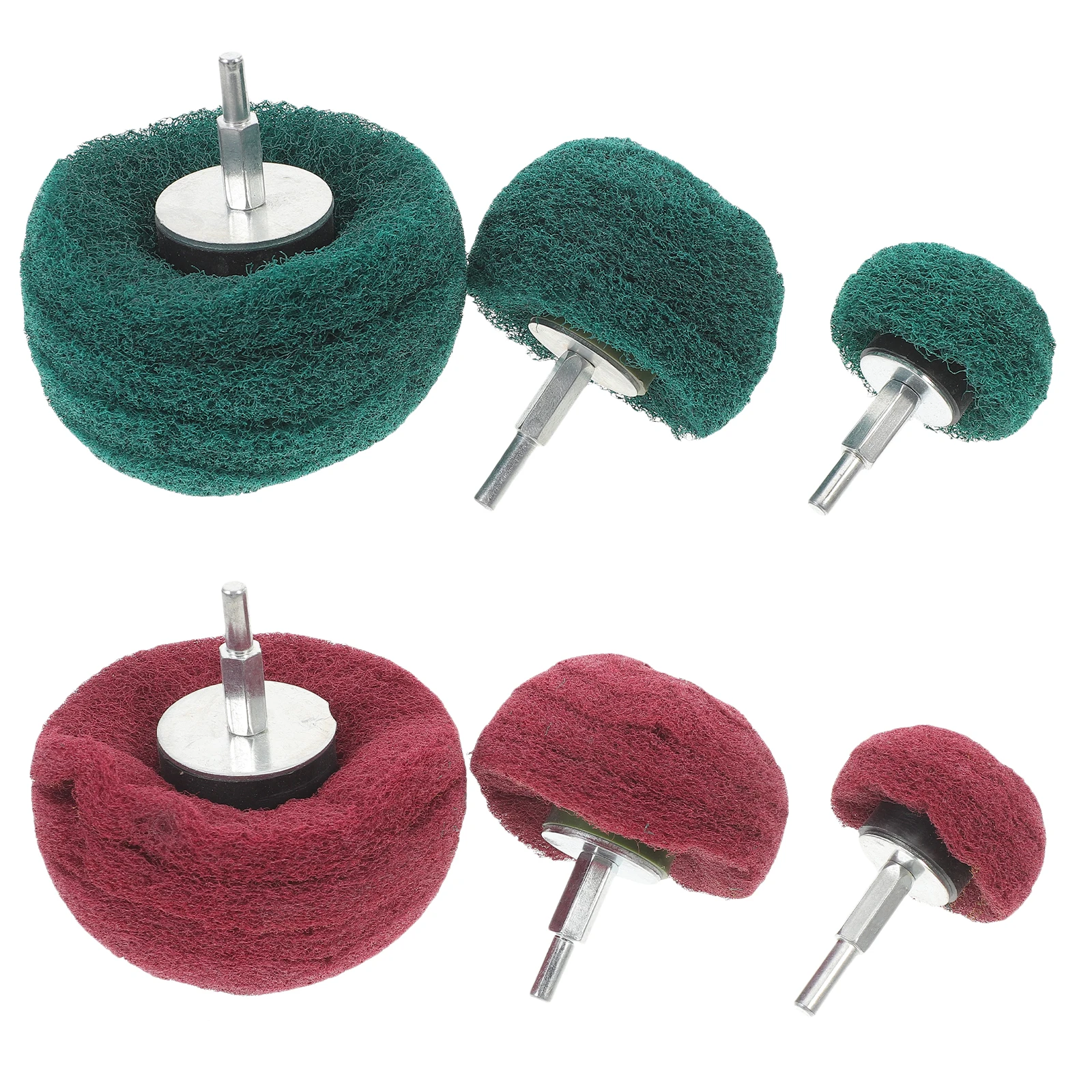 

6pcs Polishing Wheel Grinding Head 100mm 75mm 50mm Red Green Stainless Steel Car Buffing Kit Repair Tool Making