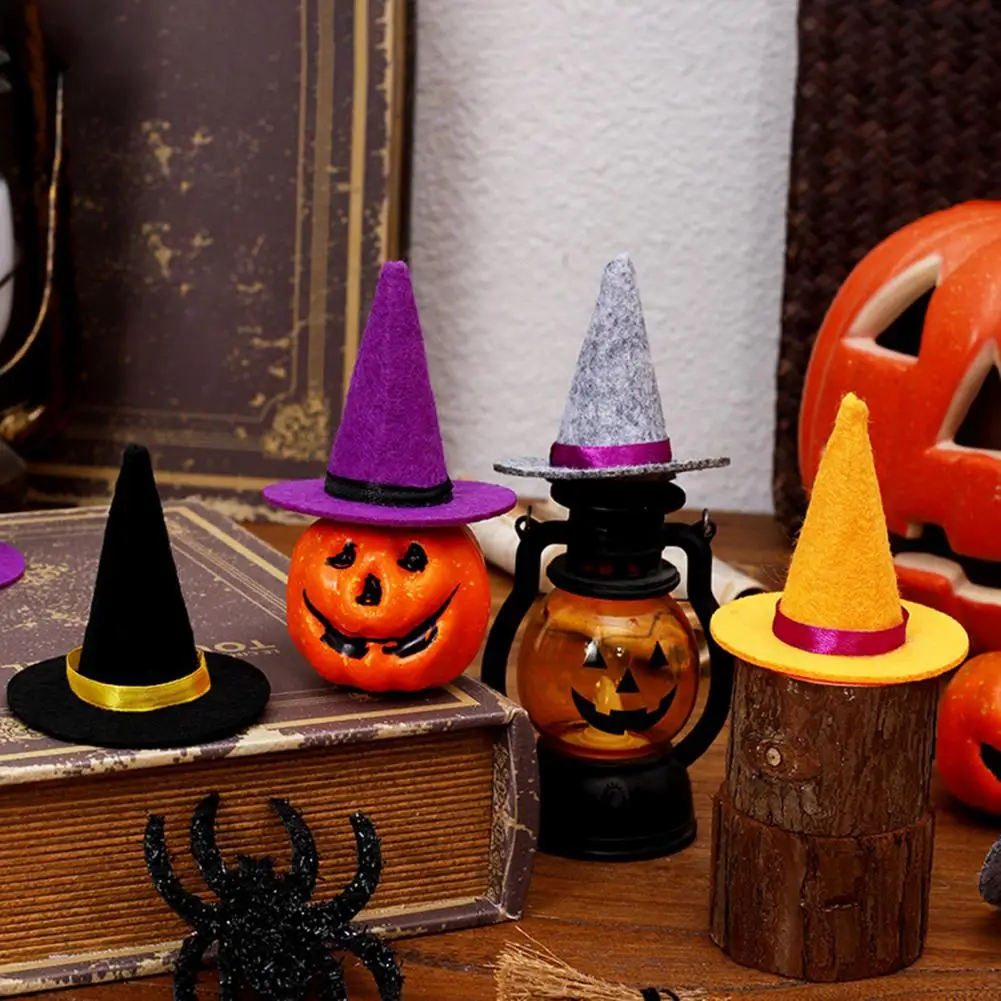Felt Witch Hat for Party Favors 2 Pcs Mini Felt Witch Hats Tiny Halloween Hat Bottle Toppers Cute Diy Craft for Party for Wine