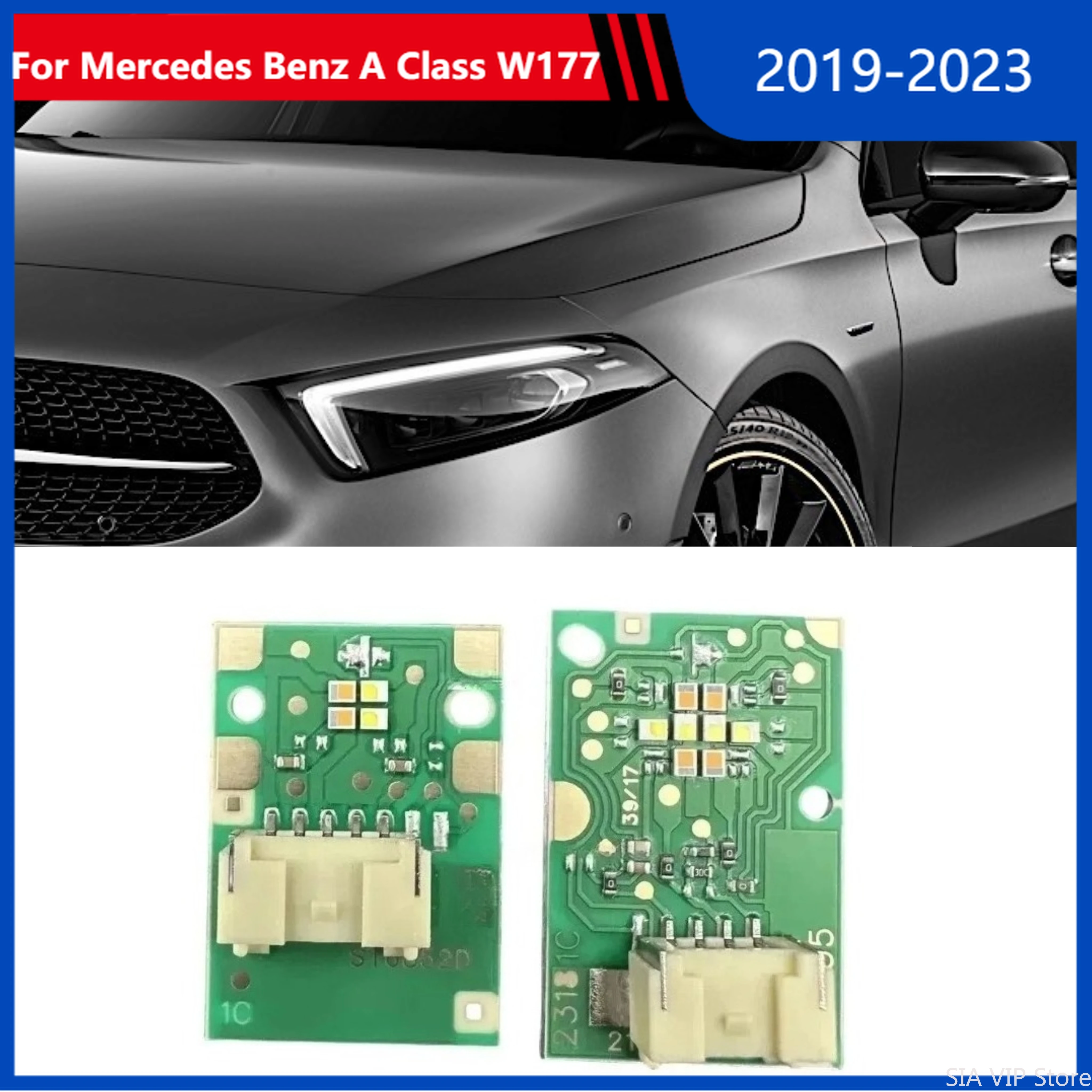 

Для Mercedes-Benz A-класса W177 2019-2023: Белый световой чип для фар, плата DRL, чип-плата для дневных ходовых огней, автомобильная фара DRL