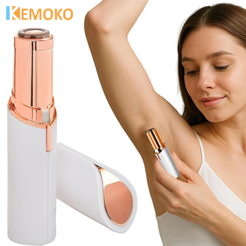 

Электрический эпилятор для удаления волос на лице, в форме помады, безболезненный, для чувствительных зон лица, бикини, триммер-бритва