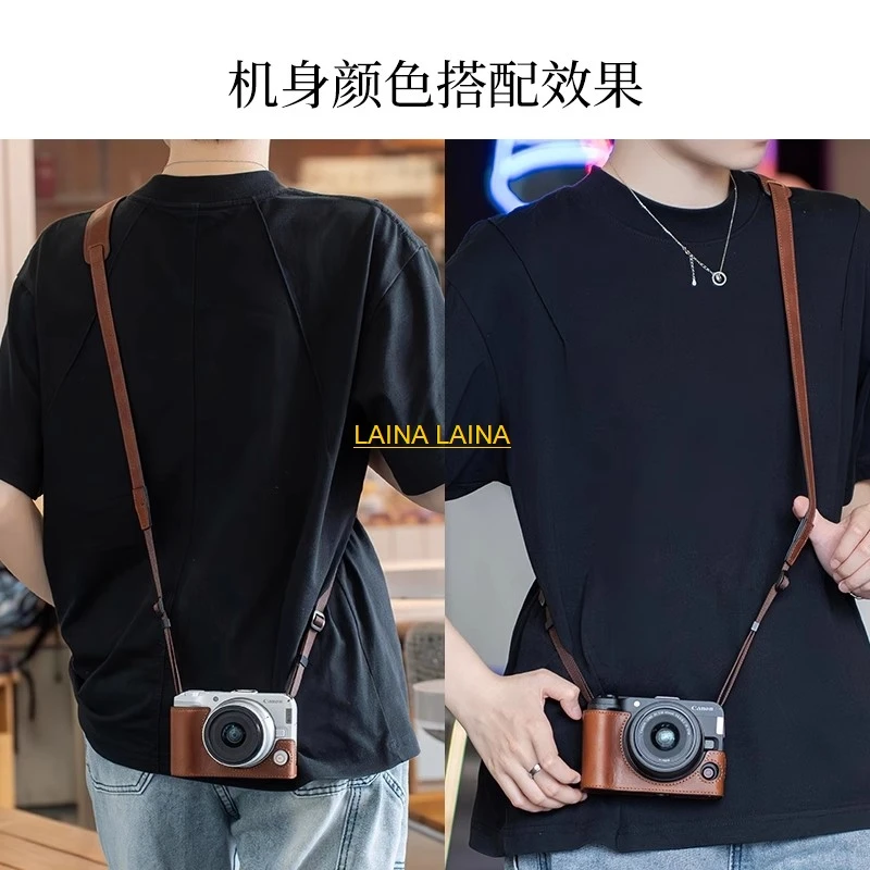 photo-camera-genuine-leather-cowhide-bag-body-box-grip-case-for-canon-r50v-cover-sleeve-handle-base-accessories