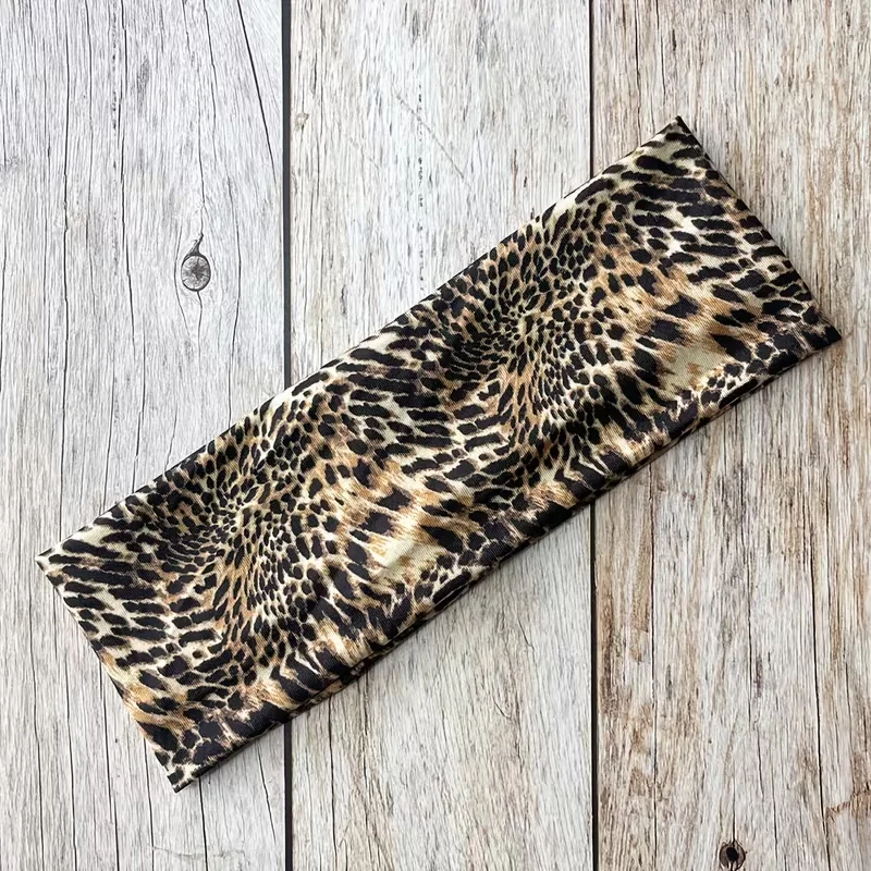 Einfarbiges Sport-Stirnband mit Leopardenmuster, Wasserdicht, Rutschfest und Atmungsaktiv, Elastisches Fitness-Haarband – Detail 4
