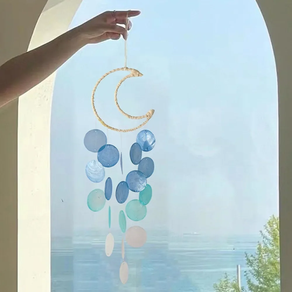 Moon Shell Aeolian Bells Dream Catchers Dream Window Sill Balcony Decoration Colored Natural Wind Chime Pendant Photography Prop