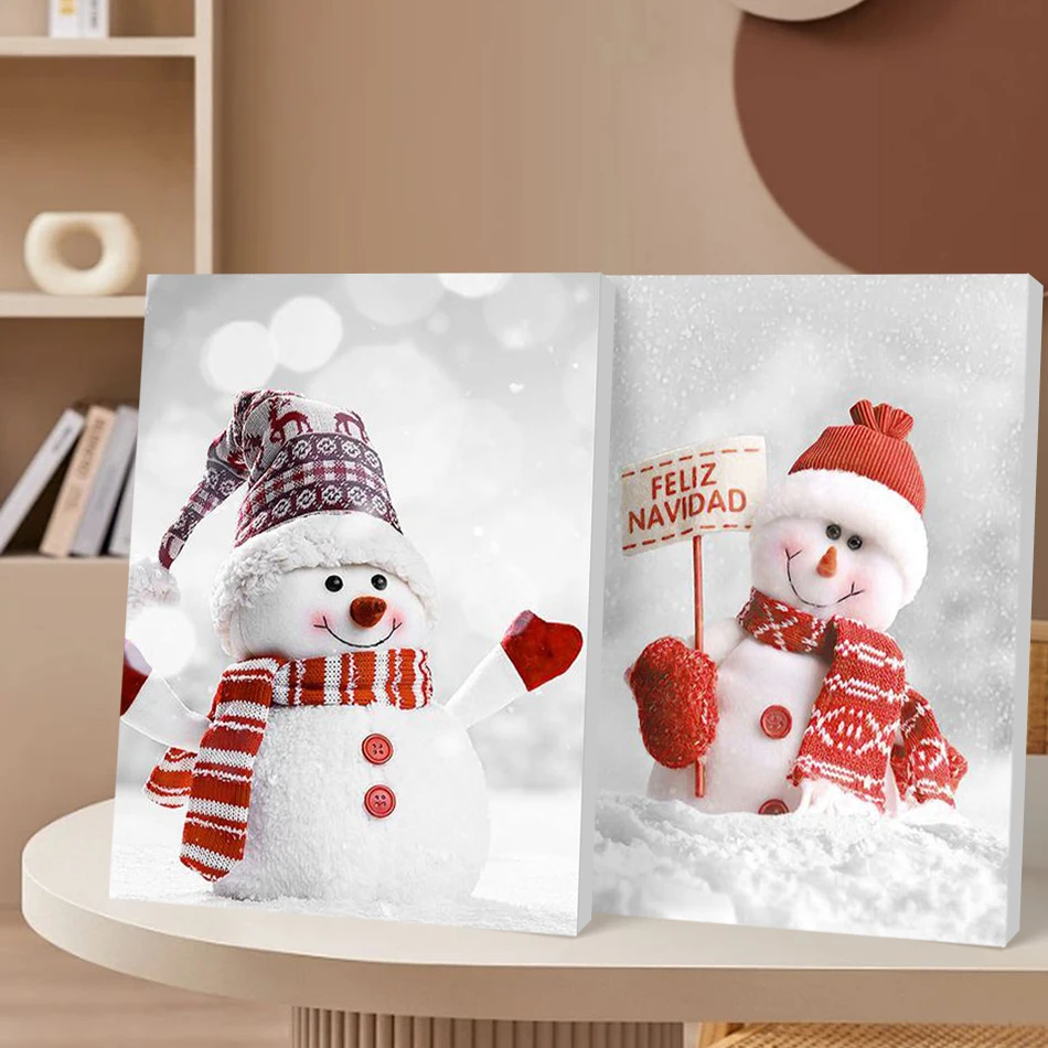 

CHENISTORY DIY Pictures By Numbers Snowman Kits Coloring By Number Winter Drawing On Canvas Hand Painted Gift Home Decor