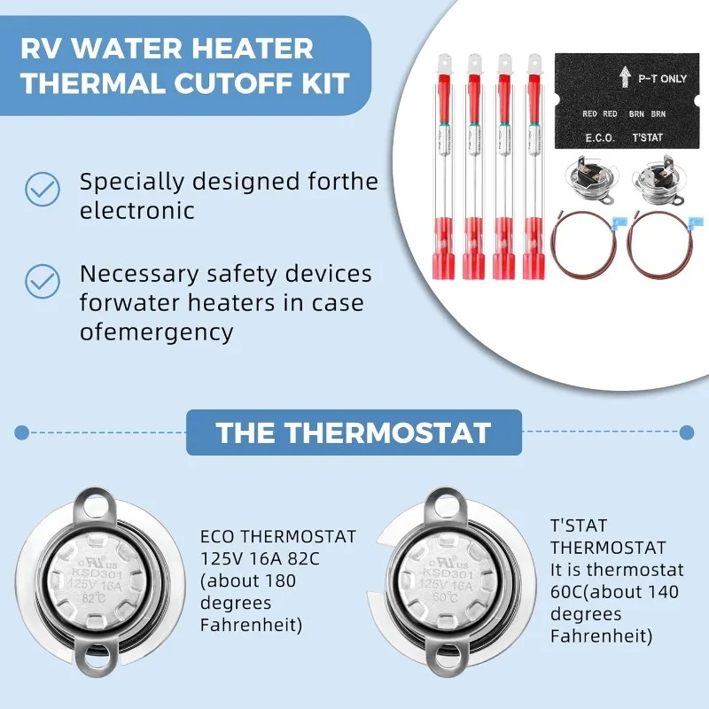 Atwood RV Water Heater Safety Accessories, Thermal Cutoff ECO Thermostat Kit 93866 91447 & More, 9-Pack Thermal Protection #3
