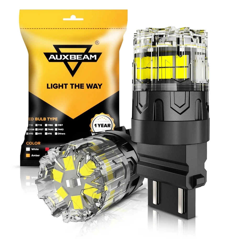 Bombilla LED AUXBEAM Serie B2 3157, Luz Blanca/Ámbar/Roja para Reversa, Luces de Estacionamiento DRL (La Luz Direccional Requiere una Resistencia)