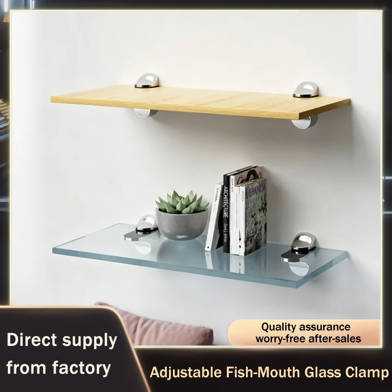 Adjustable Thickened Zinc Alloy Glass Shelf F Clamp Holder For Heavy Duty Load Bearing Wall Niche Cabinet Storage Rack Mount