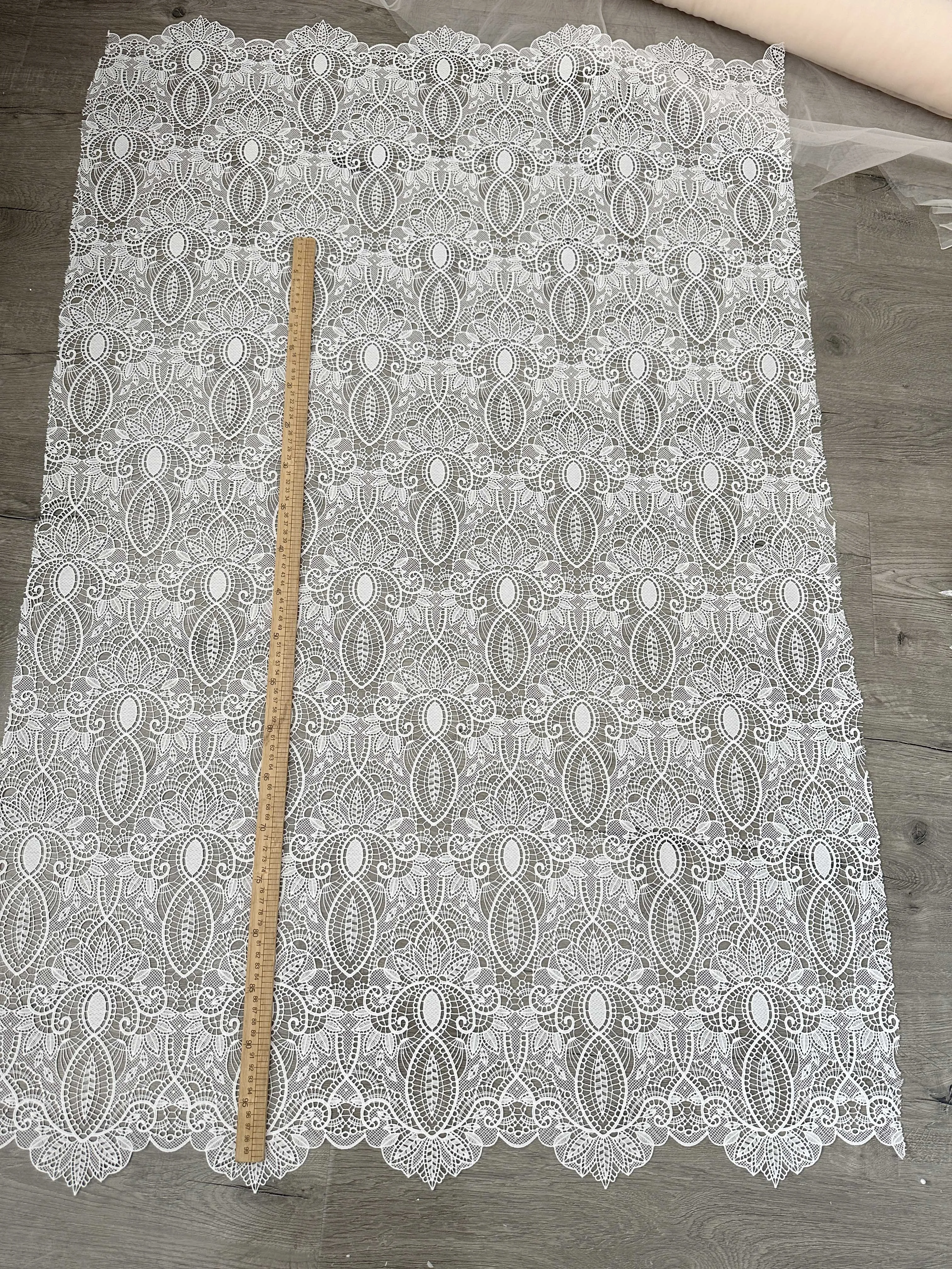 1 Yard Top Quality Guipure Lace Fabric Boho Wedding Dress Lace Beach Gown Crochet Fabric by yard