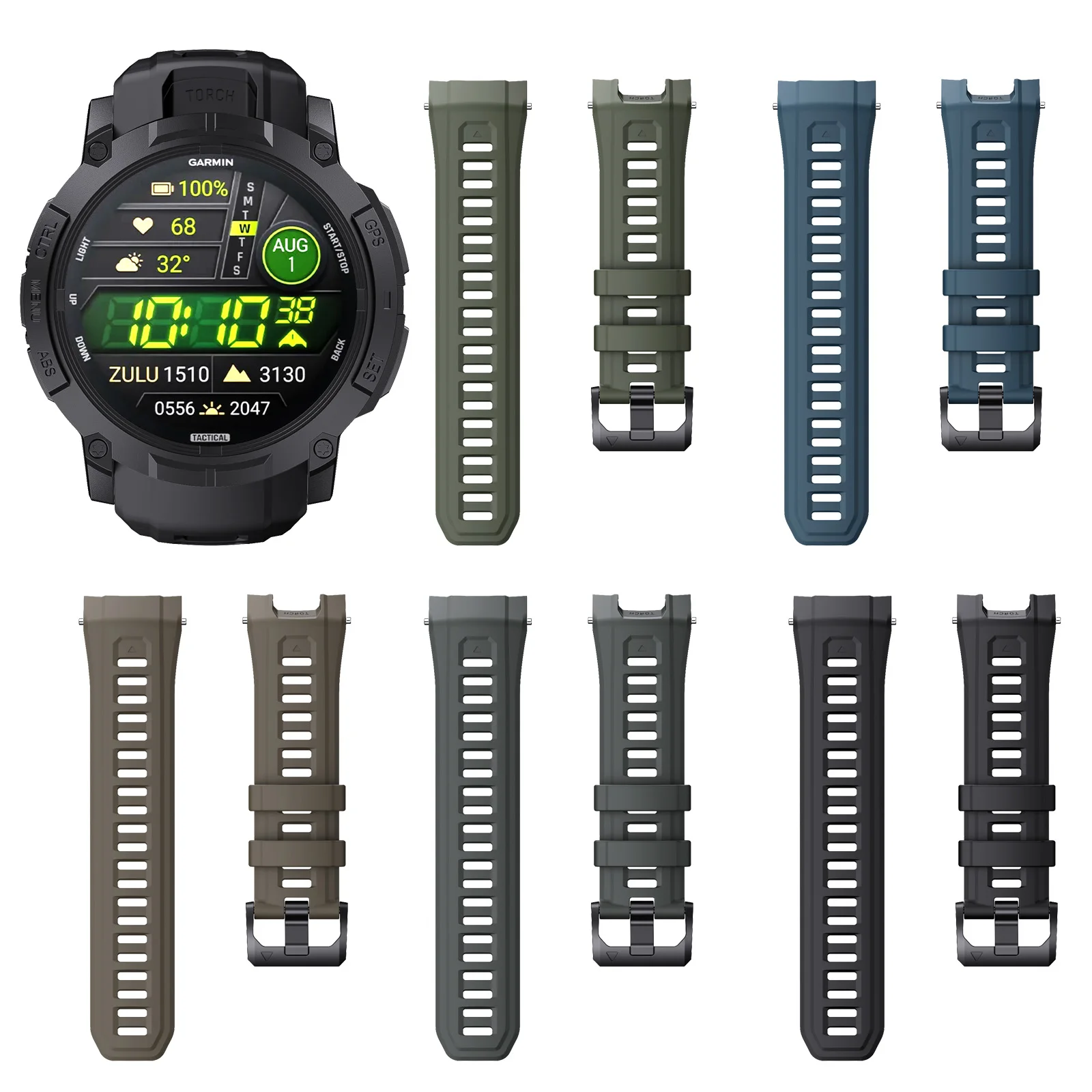 Silikonarmband für Garmin Instinct 3 Amoled 50 mm 45 mm Original offizielles Armband für Garmin Instinct 3 Solar 45 mm 50 mm Armband – Detail 2