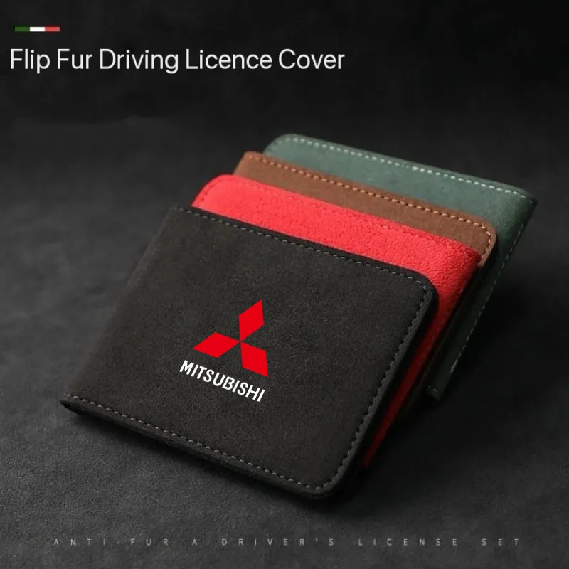 

Car Driver License Cover Leather Auto Driving Documents Case Credit Card Holder for Mitsubishi Eclipse Outlander ASX Colt