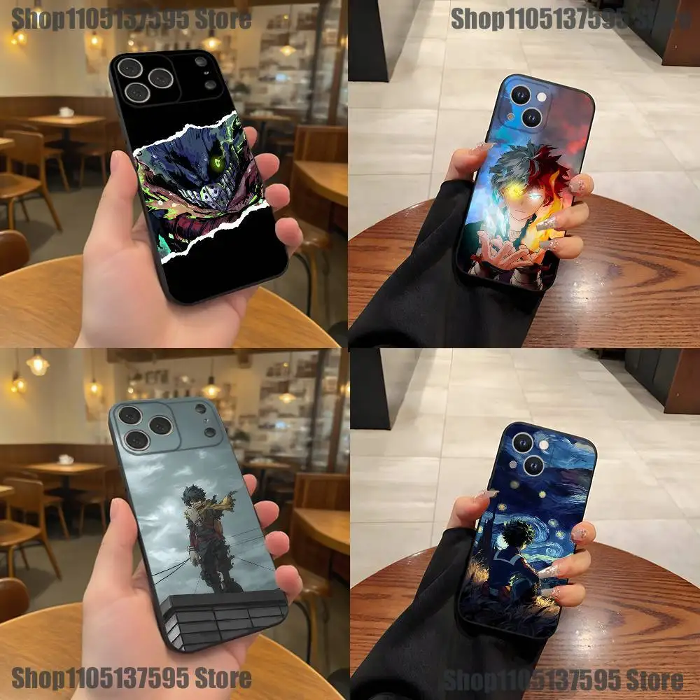 

My H-Hero Academia Deku Phone Case For iPhone 17,16,15,14,13,12,11,Pro,XS,Max,XR,Plus,E,SE4,Mini Black Soft Cover