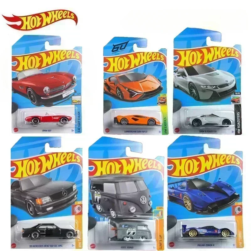 Original Hot Wheels Car Traffic Rail Alloy Diecast 1/64 Model Vehicle Porsche Benz Honda CR-X Kids Toys for Boys Children Gift