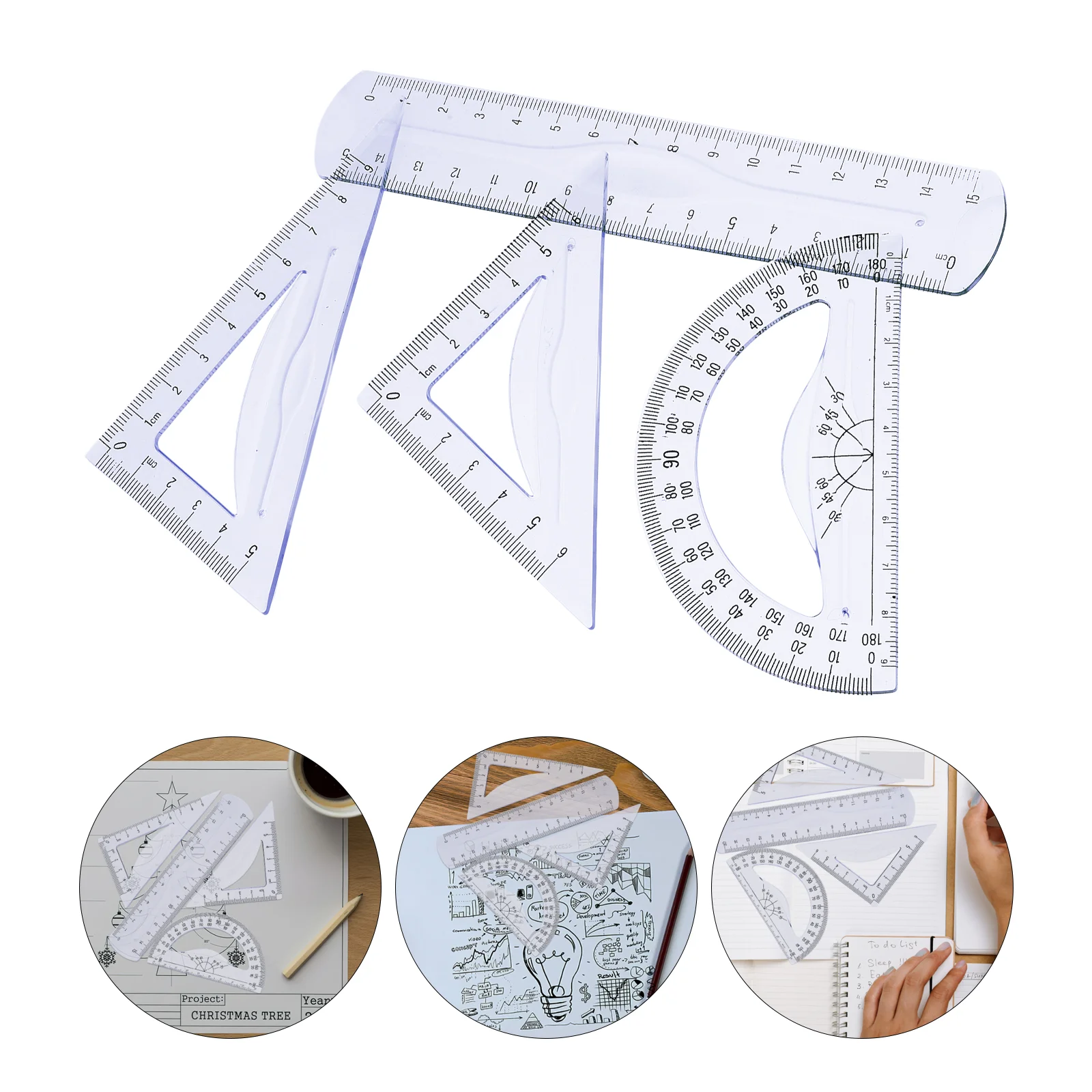Soft Ruler and Protractor Drafting Tool School Must Have Geometry Students Drawing Office Triangle