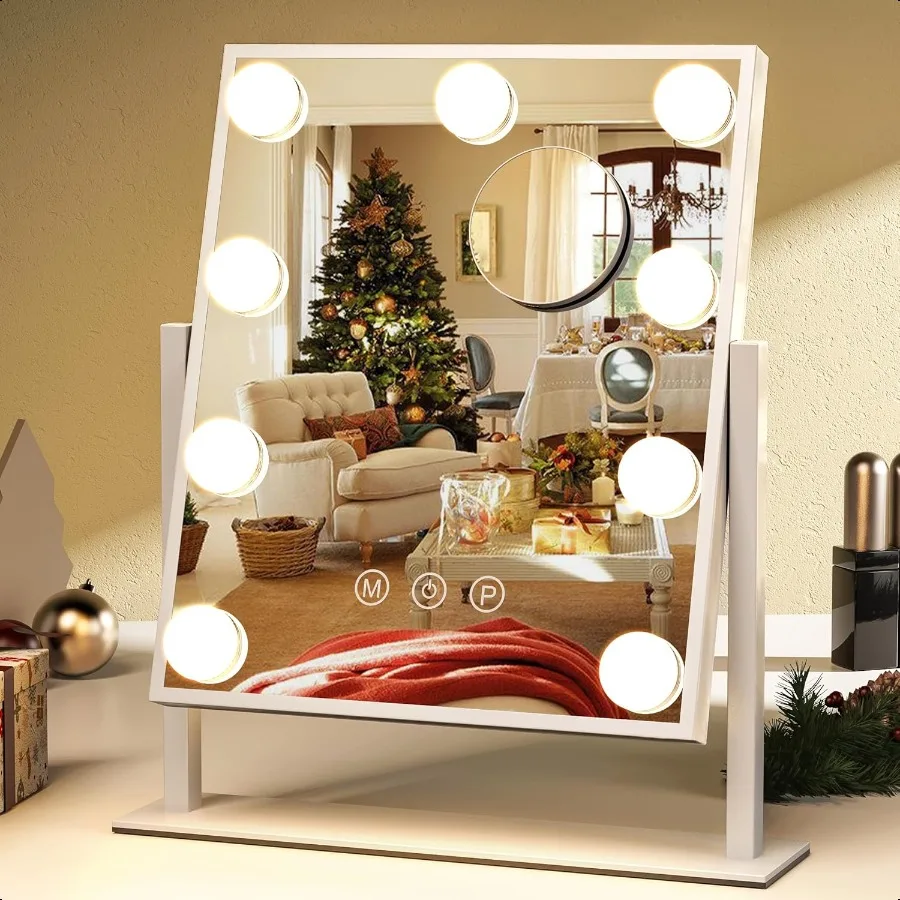 

Vanity Mirror with LightsMakeup Mirror with Lights 10X Magnification Light up Mirror with Smart Touch 3 Colors Dimmable Mirror