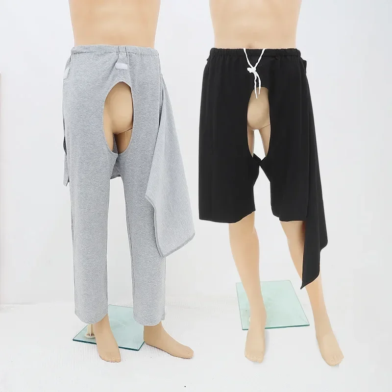 Behinderte Hose mit offenem Schritt für Erwachsene, ältere Menschen, Harninkontinenz, gelähmte Pflege, Anti-Estigma, bequeme, atmungsaktive Hose