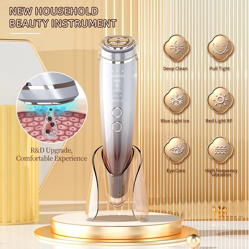 

2025 New OEM Face Care Home Led Hot&Cold Skin Firming Device Portable RF Face Lift Massager Machine Skin Care Beauty Instrument