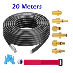 20m Sewer Drain Water Cleaning Hose Sewage Pipe Blockage Clogging Hose Cord Nozzle for Karcher Lavor Bosch Pressure Jet Washer