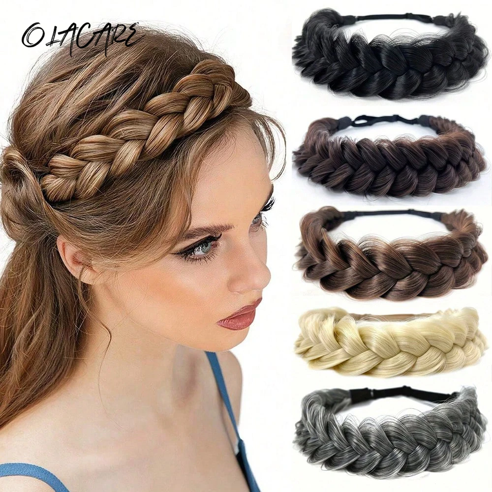 

Women Girls Fashion Hair accessories Synthetic Wig Hair Bands Vintage Headband Braids HairBands Headwear Hair Wig Accessories
