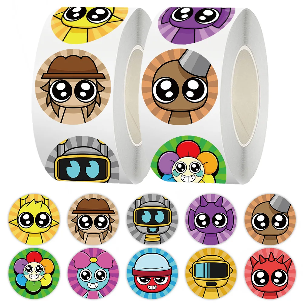 

500pcs/Roll Incredibox Sprunki Graffiti Stickers Creative Graffiti DIY Scrapbook Laptop Skateboard Helmet Decal Student Stickers