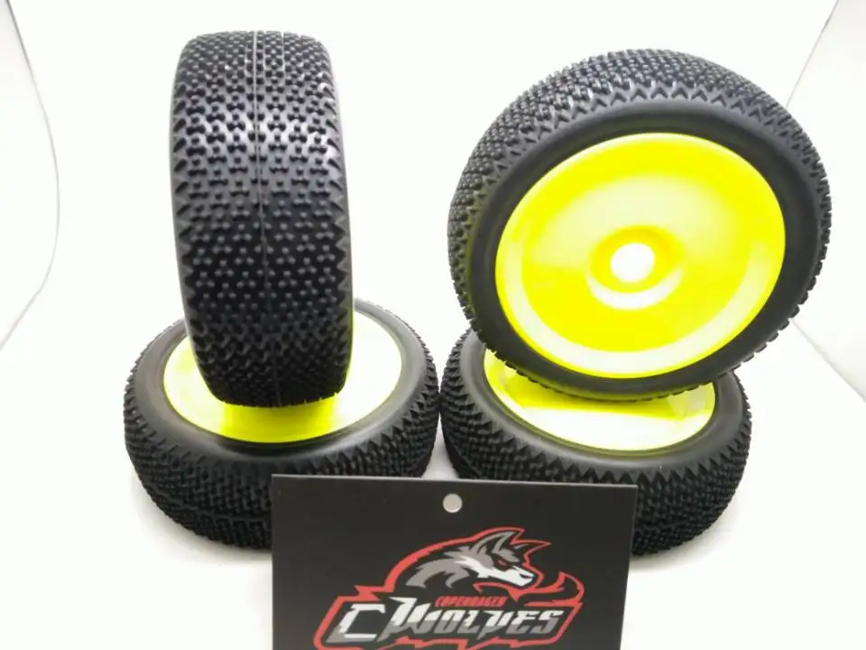4pc GWOLVES 1/8 RC Buggy Truck Off-Road Tyre Nylon plus hard Traction wheels Contest practice  for 1/8 RC car parts